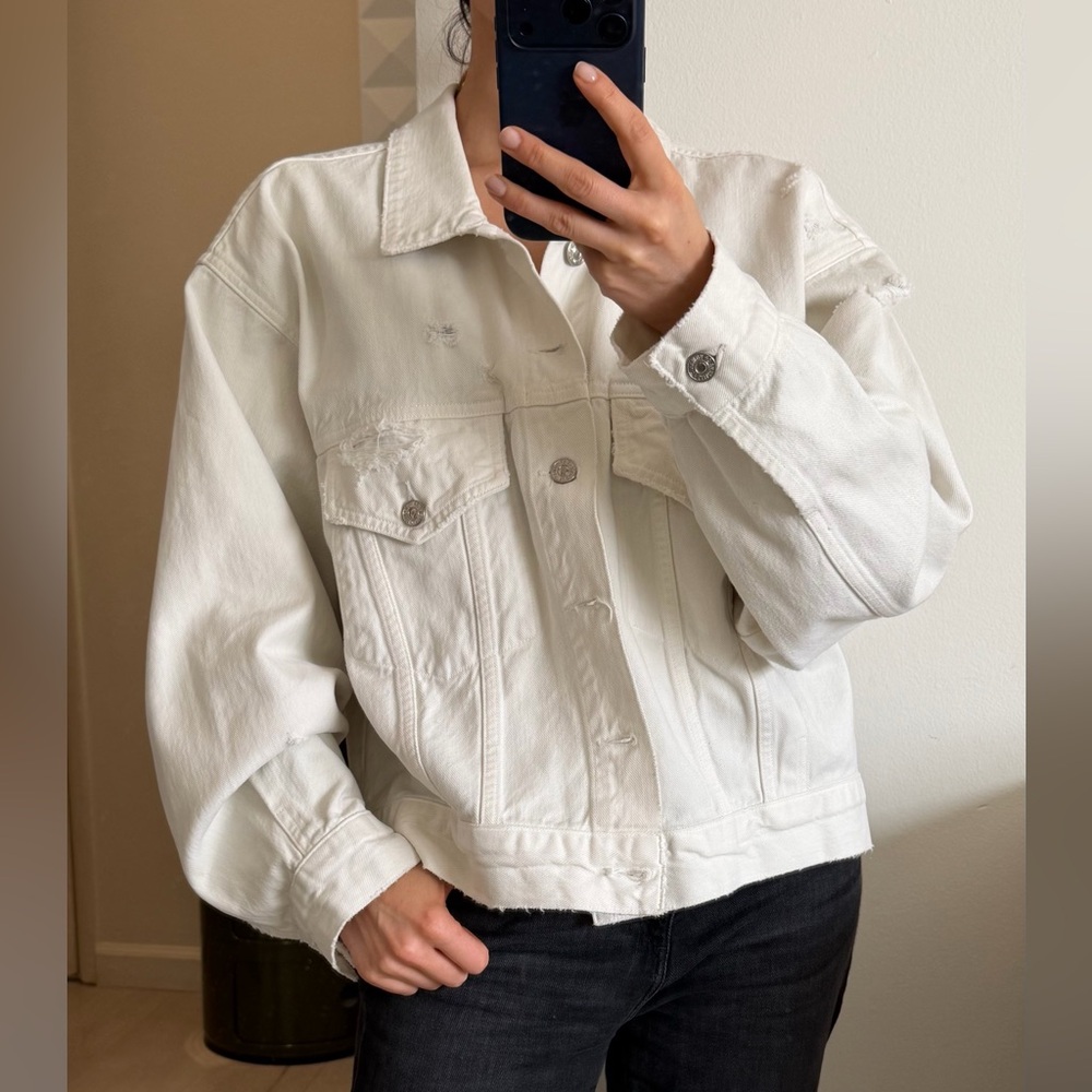 Women's Cream Denim Jacket